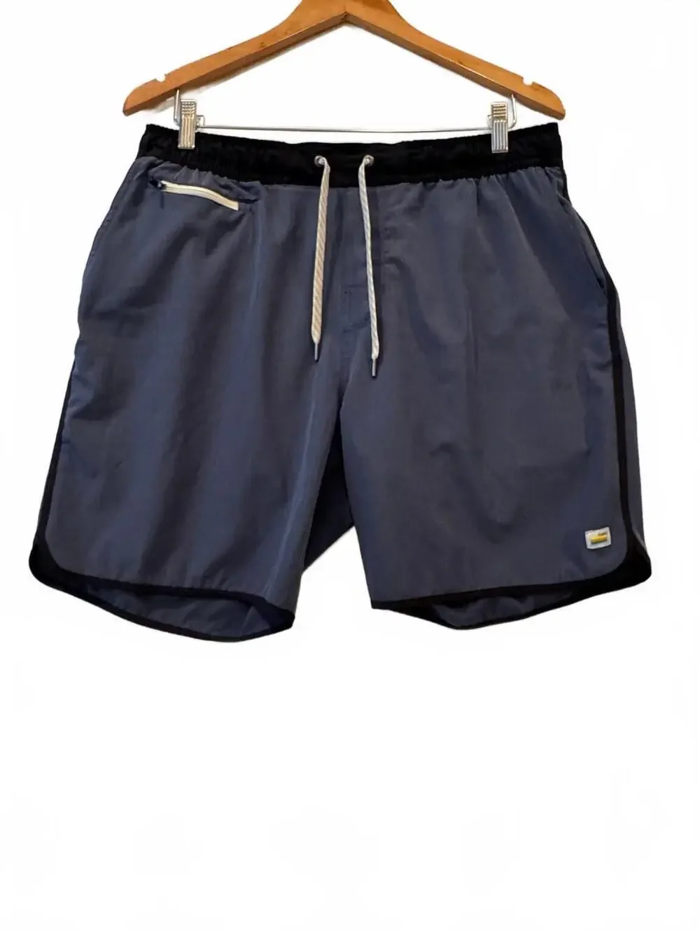 Vuori Banks Short V330 Blue Black 7” Hybrid Boardshort Men’s XL